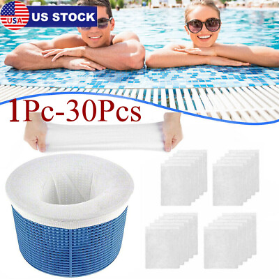 #ad 1 30 Packs Pool Skimmer Socks Filter Replacement Savers for Basket Swimming Pool