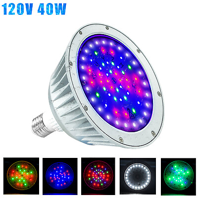 Swimming LED Underwater Light 120V 40W RGBW Color Changing LED Pool Lights Bulb