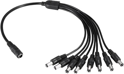 New DC 1 Female to 8 Male Power Splitter Cable for CCTV Surveillance System