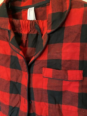 Stars Above 2Pc Red Black Checkered Cozy Flannel Pajama Set Womens Size Med NWT