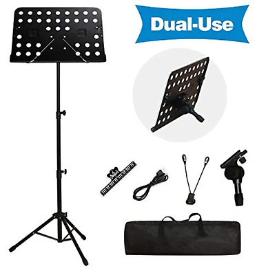 Brand New T sign Sheet Music Stand QGX9 Dual use portable and adjustable