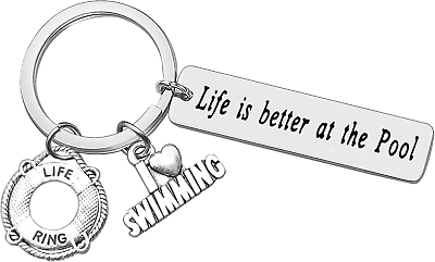 #ad Swim Keychain Gift Swimming Lover Gift Swim Team Gift Keyring Swimming Jewelry f