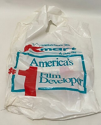 #ad Vintage K Mart Store Shopping Plastic Grocery Bag Film Developing Advertising
