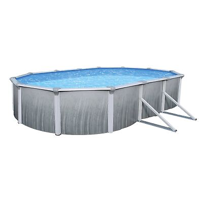 #ad New Bluewave Martinique 12#x27; X 24#x27; Oval 32 In Steel Pool With 3 In Top Rail