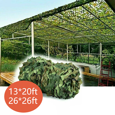 #ad 13 26ft Camping Camouflage Netting Military Camo Sunshade Mesh Hunting Car Cover