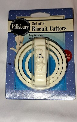 #ad NIP 1992 Pillsbury Doughboy Poppin#x27; Fresh Set of 3 Biscuit Cookie Cutters