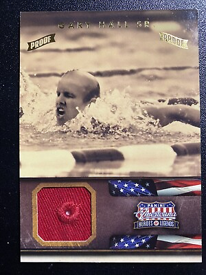 #ad 2012 Americana Heroes Olympics #92 Gary Hall Sr. Swimming PROOF RELIC #07 10