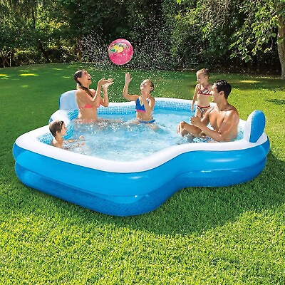 #ad Member#x27;s Mark Extra Large Elegant Family Inflatable Pool Mosaic 120 x 100 x 18