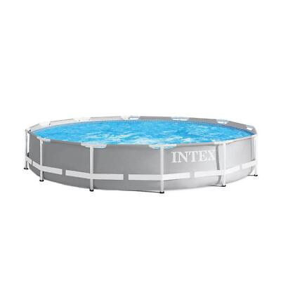 #ad Intex Above Ground Swimming Pool 12#x27;L x 30quot;W Durable Prism Steel Frame Round