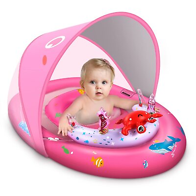#ad Baby Pool Float with UPF50 Sun Protection Canopy amp; Toy Play Console，Infant B...