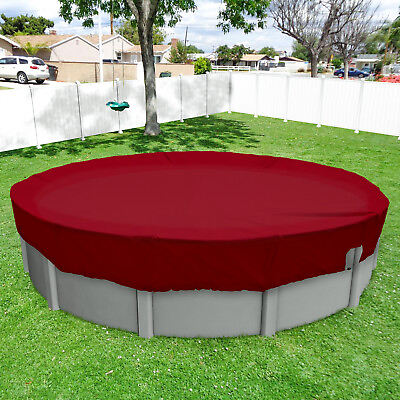 #ad Round Waterproof Winter Pool Cover Heavy Duty Safety Above Ground Swimming Red
