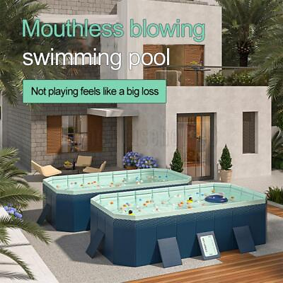 #ad #ad Rectangular Above Ground Outdoor Swimming Pool Foldable Pool 10ft x 65in x 22in