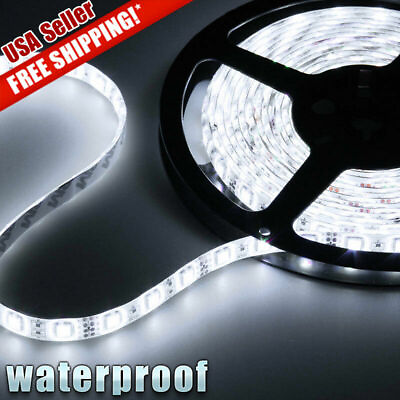5M 3528 LED Strip Light 300 LEDs Super Bright 7000K Cool White Waterproof IP65