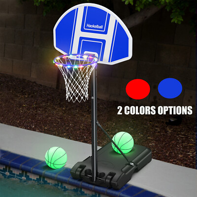 #ad Pool Basketball Hoop Poolside w Light amp; Remote Control 41 59quot; Height w Balls