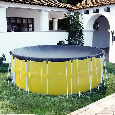 #ad 15#x27; Premium Round Blue Winter Pool Cover Safety Heavy Duty Waterproof UV ...