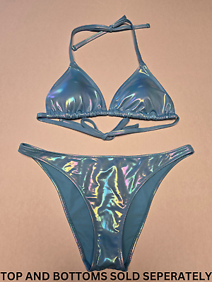 #ad NWT American Eagle Aerie Blue Prism Holographic Bikini Swim Suit CHOOSE STYLES