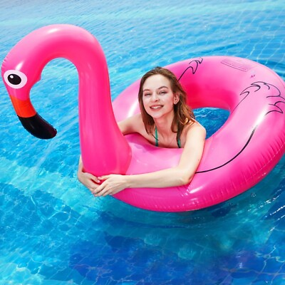 36quot; Flamingo Swimming Floats Inflatable Pool Raft Float Swim Ring For Adults Kid