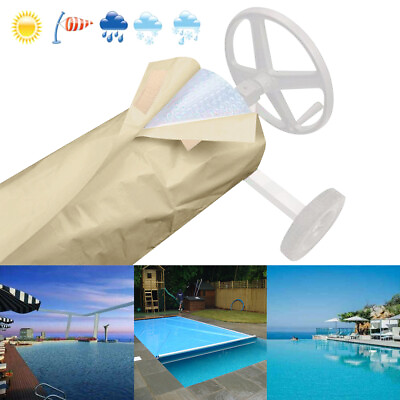 #ad Swimming Pool Cover Reel Pool Cover Roller Solar Cover Reel Collapsible New`
