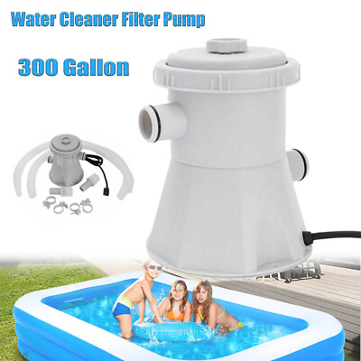 #ad 300 Gallon Swimming Pool Pump with Filter Kits Cleaning Tool For Ground Pools