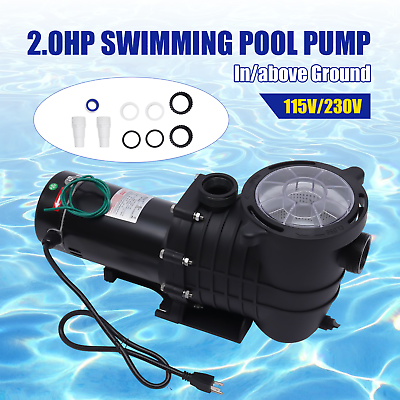 #ad 2.0HP Swimming Pool Pump Motor Filter Pump w Strainer In Above Ground 115 220V