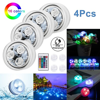 #ad 3 LED Underwater Swimming Pool Lights 4 Pack Diving Magnetic Fountain Lights USA