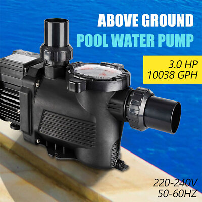 #ad 3.0 HP Swimming Pool Spa Water Pump 220 Volt Outdoor Above Ground Strainer Motor