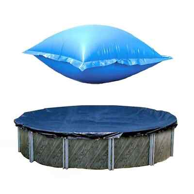 #ad 24 Ft. Round Above Ground Winter Pool Cover With 4 Ft. X 8 Ft. Closing Air Pil