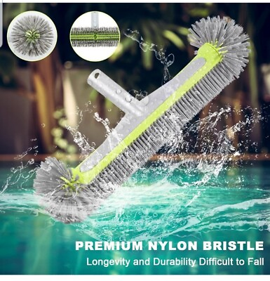 #ad #ad Heavy Duty Swimming Pool Wall amp; Tile Brush，17.5quot; Round Ends Pool Brush Head with