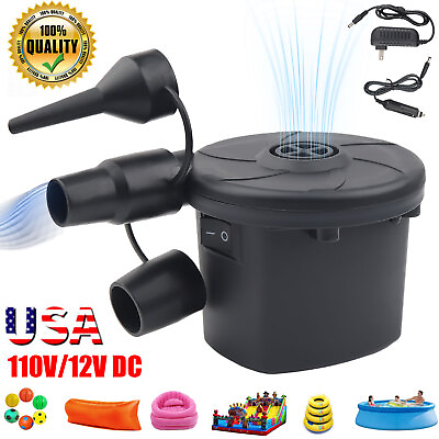 #ad 12V DC Electric Air Pump for Intex Inflatable Air Mattress Bed Boat Couch Pool