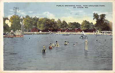 #ad #ad Public swimming pool Fair Grounds Park St Louis Missouri postcard posted 1918