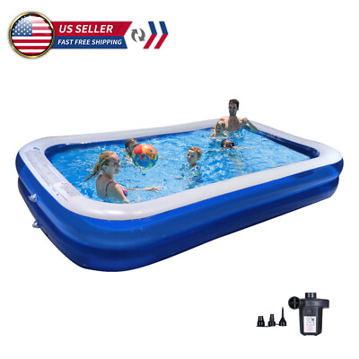 Inflatable Swimming Pools Above Ground Pool With Air pump Kids Family Outdoor