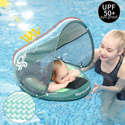 #ad Baby Swimming Rings Canopy Kids Non Inflatable Float Pool Bathtub Summer Toys US