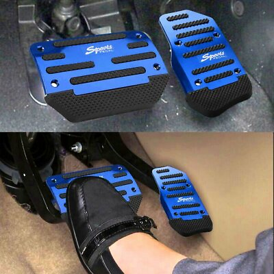 Blue Non Slip Automatic Gas Brake Foot Pedal Pad Cover Car Auto Accessories