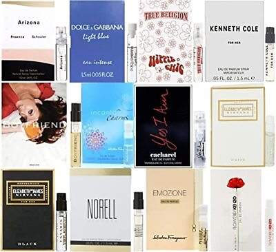 12 Women#x27;s Top Designer Fragrance Sampler High End Best Rated Perfume Vials