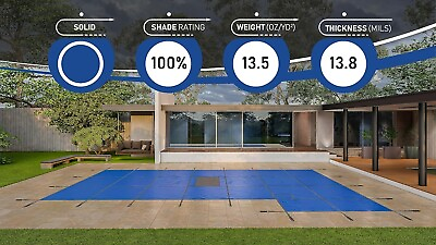 #ad WaterWarden Inground Pool Solid Safety Cover 18’ x 36’ with Right End Step 15