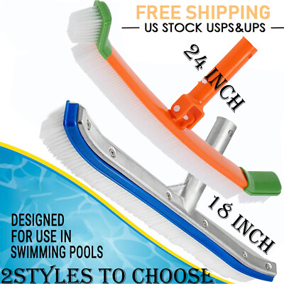#ad 18quot; Swimming Pool Spa Wall Floor Brush w Nylon Bristles amp; Aluminum Back