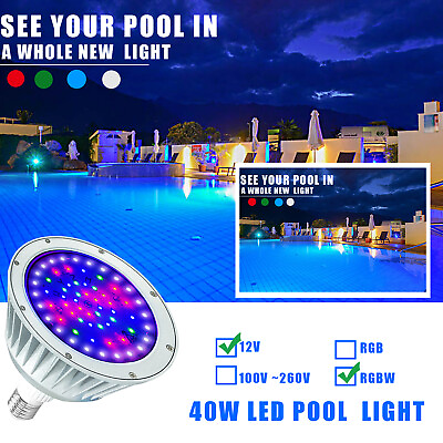LED Pool Light Bulb for Inground Pool120V 12V Waterproof Color Splash RGBWhite