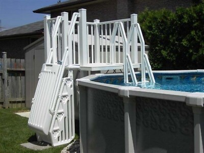 #ad #ad VinlyWorks SD T 5#x27; x 5#x27; Resin Above Ground Swimming Pool Deck Kit Taupe Color
