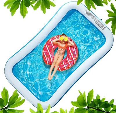#ad LARGE Kids Inflatable Swimming Pool Above Ground Kiddie Pool 96#x27;#x27;x 56#x27;#x27;x 22#x27;#x27;