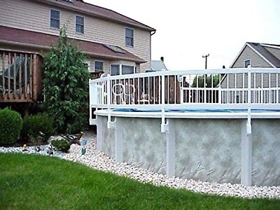 #ad Vinyl Works Base Kit C 24quot; Resin Above Ground Pool Fence Kit 2 Sections C24E2
