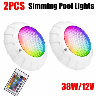 2X LED Pool Light Swimming Underwater Lamp RGB Spa Lights Waterproof Remote US