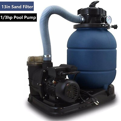 #ad 2400GPH 13quot; Sand Filter Above Ground 0.35HP Swimming Pool Pump intex compatible