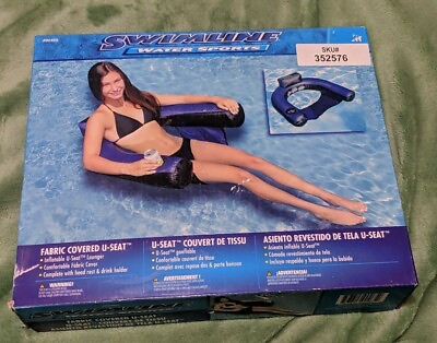 #ad Swimline 90465 Nylon Inflatable Swimming Pool U Seat Chair Float Lounger