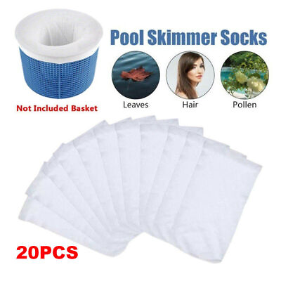 #ad 20Pk Swimming Pool Skimmer Socks Mesh Basket Filter Nets Skim Leaves amp; Debris