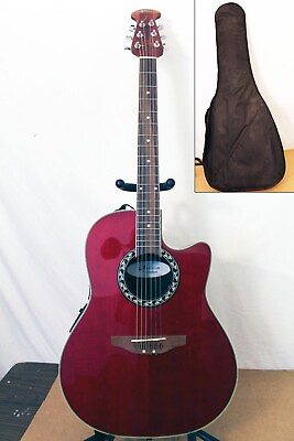 #ad GREAT Applause By Ovation Acoustic Electric Guitar Roundback AE 128 Red Case