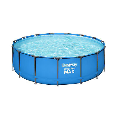 #ad Bestway Steel Pro 15#x27; x 48quot; Round Above Ground Outdoor Backyard Swimming Pool