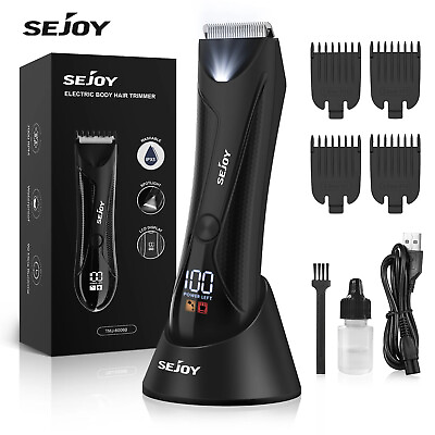 Electric Men Pubic Hair Trimmer Groin Body Hair Ball Shaver Clipper With USBamp;LED