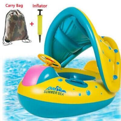 #ad Baby Pool Float Swimming Float Toddler Floating Ring Sunshade Canopy Infant Play