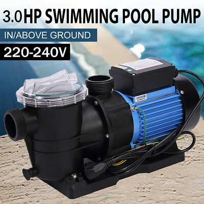 #ad 3.0 HP High Flo Above Ground Swimming Pool Pump Filter PUMP With Strainer Basket