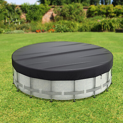 #ad 15ft Waterproof Round Pool Cover 210D Oxford Cloth Pool Cover W Upgrade Buckle